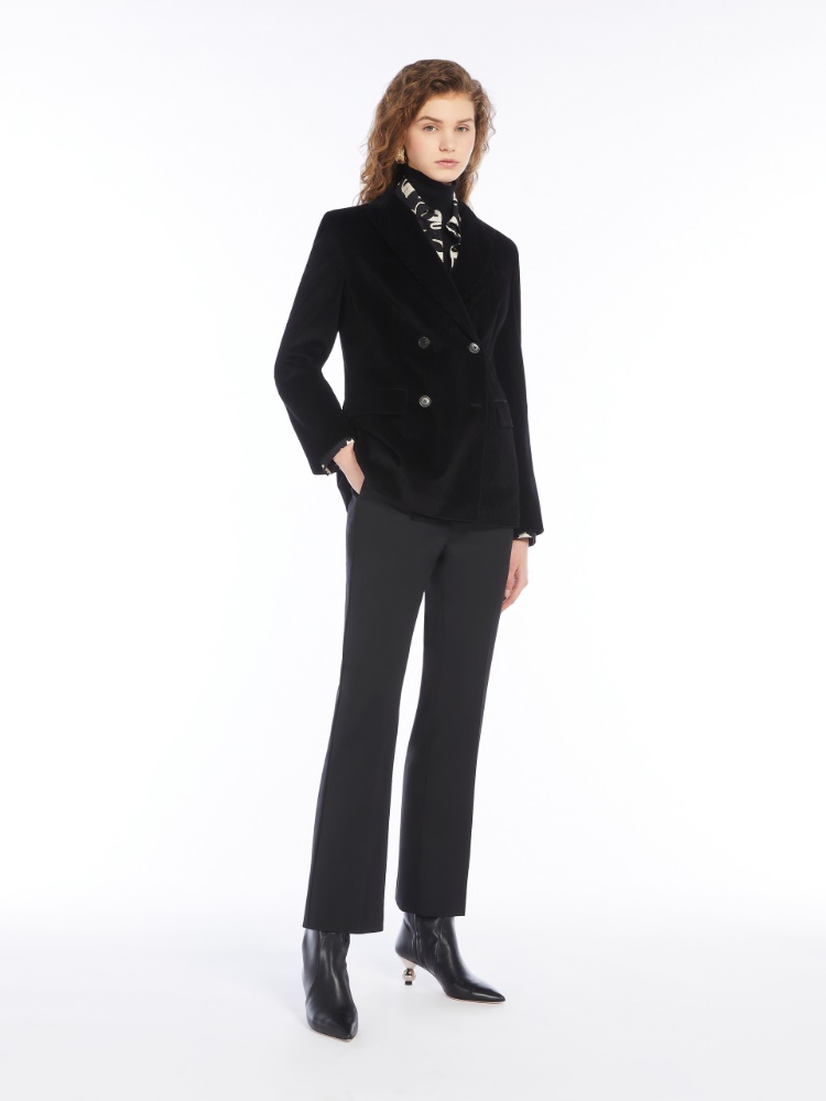 Double-breasted velvet blazer - BLACK - Weekend Max Mara - 2