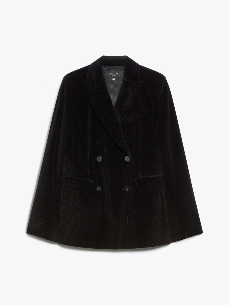 Double-breasted velvet blazer - BLACK - Weekend Max Mara