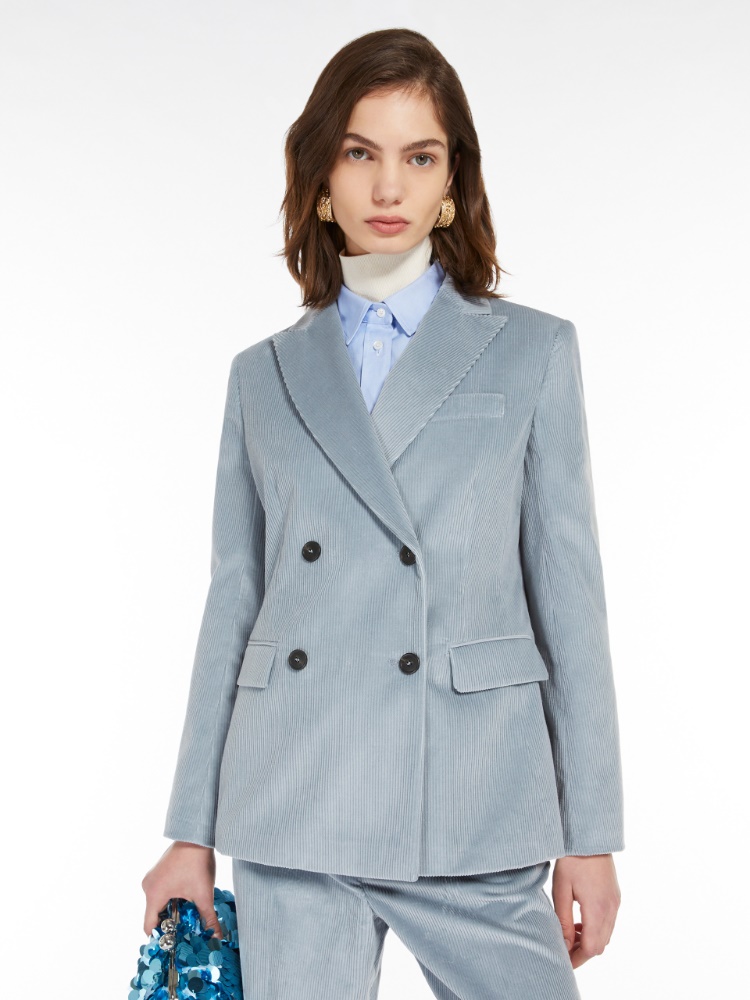 Double-breasted velvet blazer - SKY BLUE - Weekend Max Mara