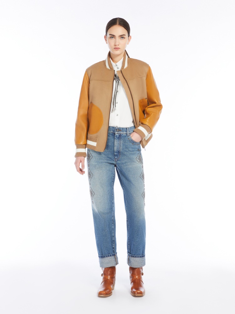 Bomber in lana, velluto e pelle - CAMMELLO - Weekend Max Mara - 2