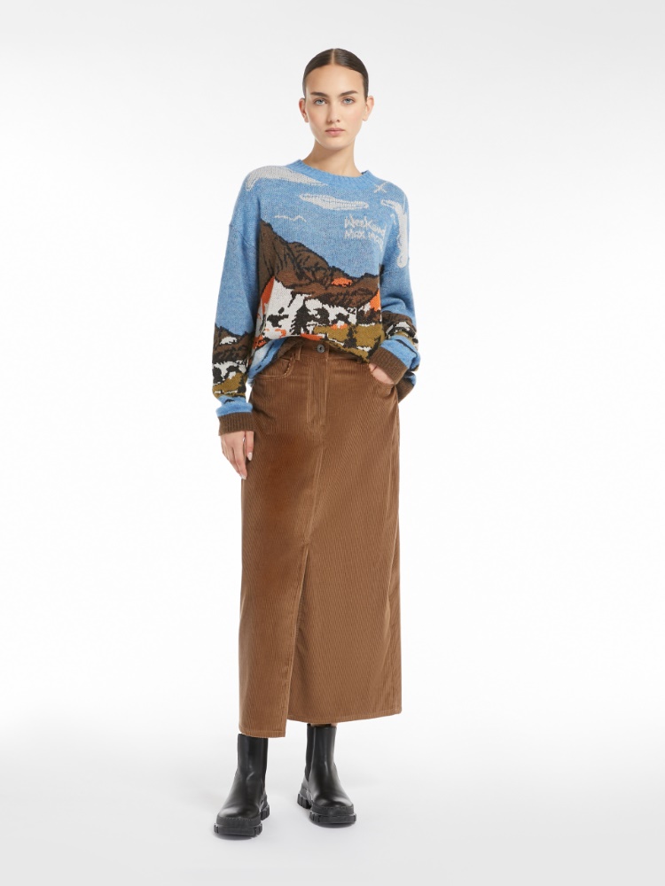 Velvet 5-pocket skirt - HAZELNUT BROWN - Weekend Max Mara