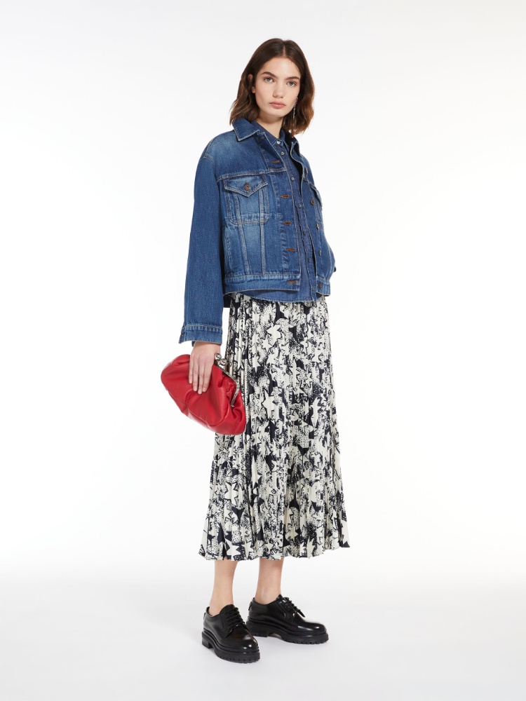 Pleated printed twill skirt - NAVY - Weekend Max Mara - 2