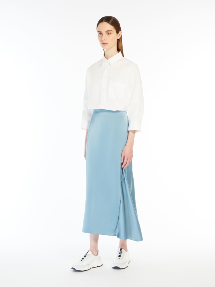 Fluid satin skirt - LIGHT BLUE - Weekend Max Mara