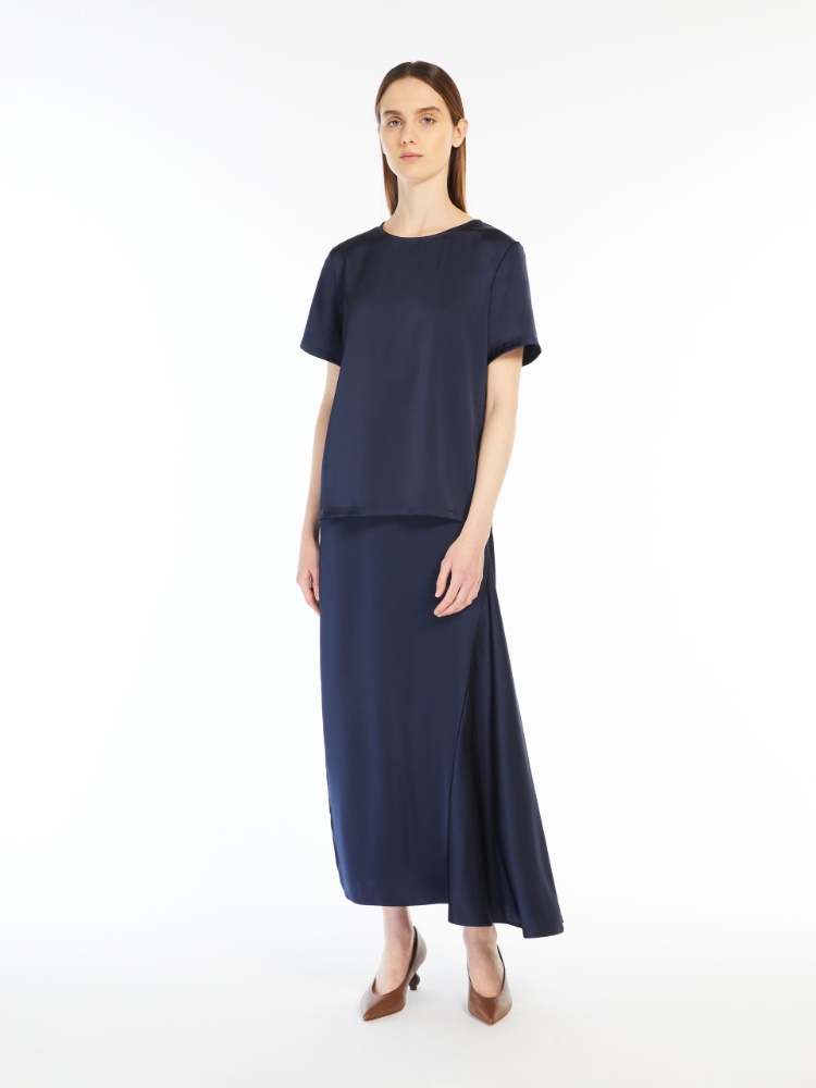 Fluid satin skirt - NAVY - Weekend Max Mara