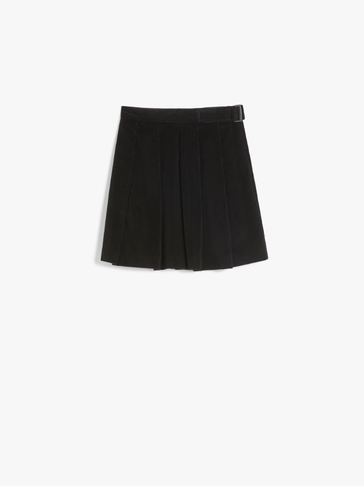 Pleated velvet mini skirt - BLACK - Weekend Max Mara