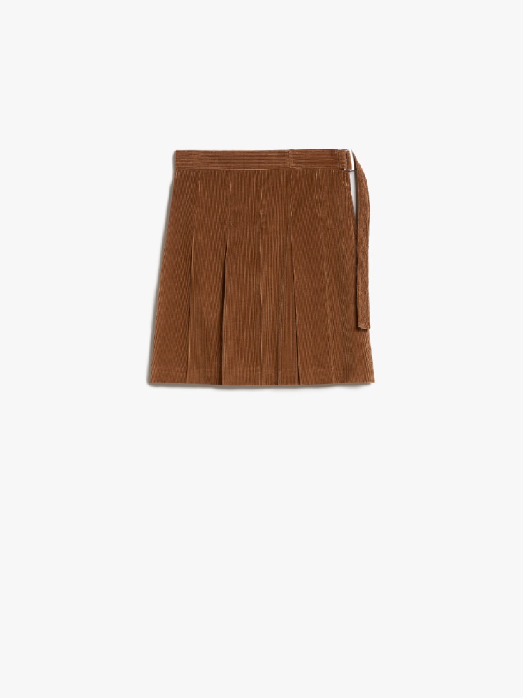 Pleated velvet mini skirt - HAZELNUT BROWN - Weekend Max Mara