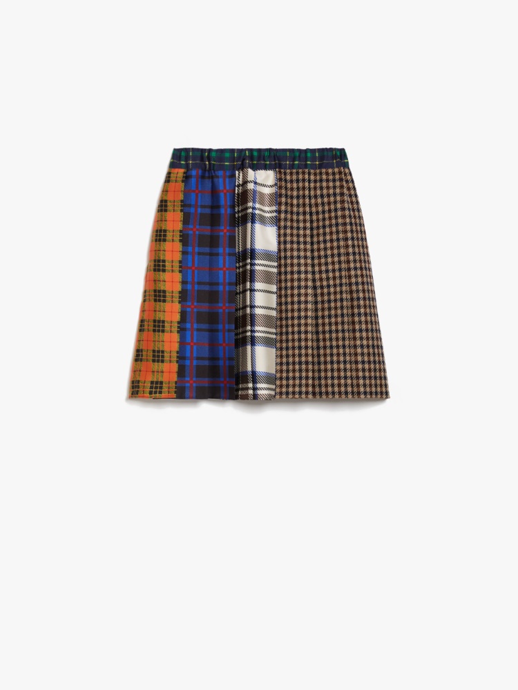 Houndstooth wool and cotton mini skirt - CAMEL - Weekend Max Mara - 2