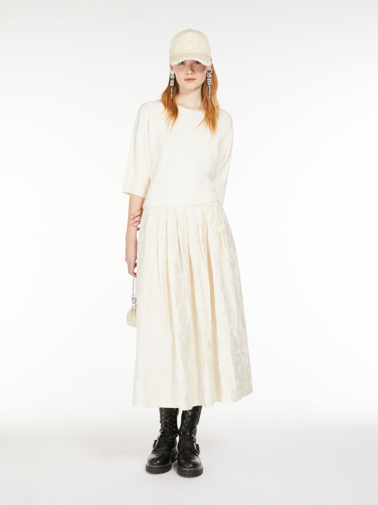 Full embroidered cotton skirt - ECRU - Weekend Max Mara