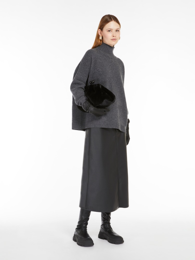 Coated fabric skirt - BLACK - Weekend Max Mara