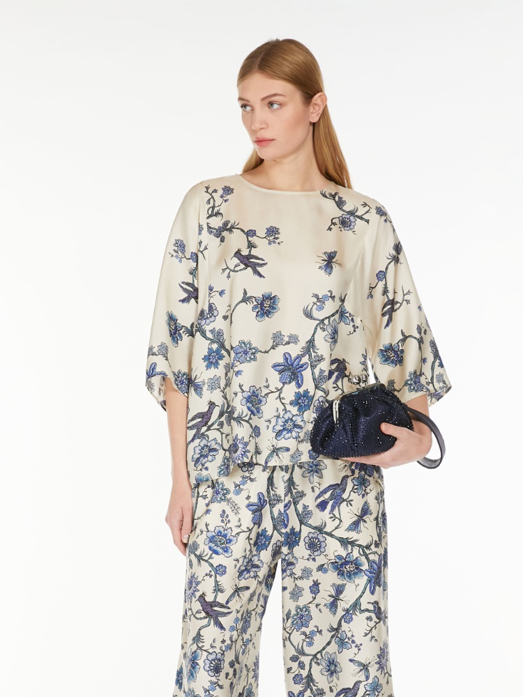 Relaxed-fit printed silk blouse - LIGHT BLUE - Weekend Max Mara