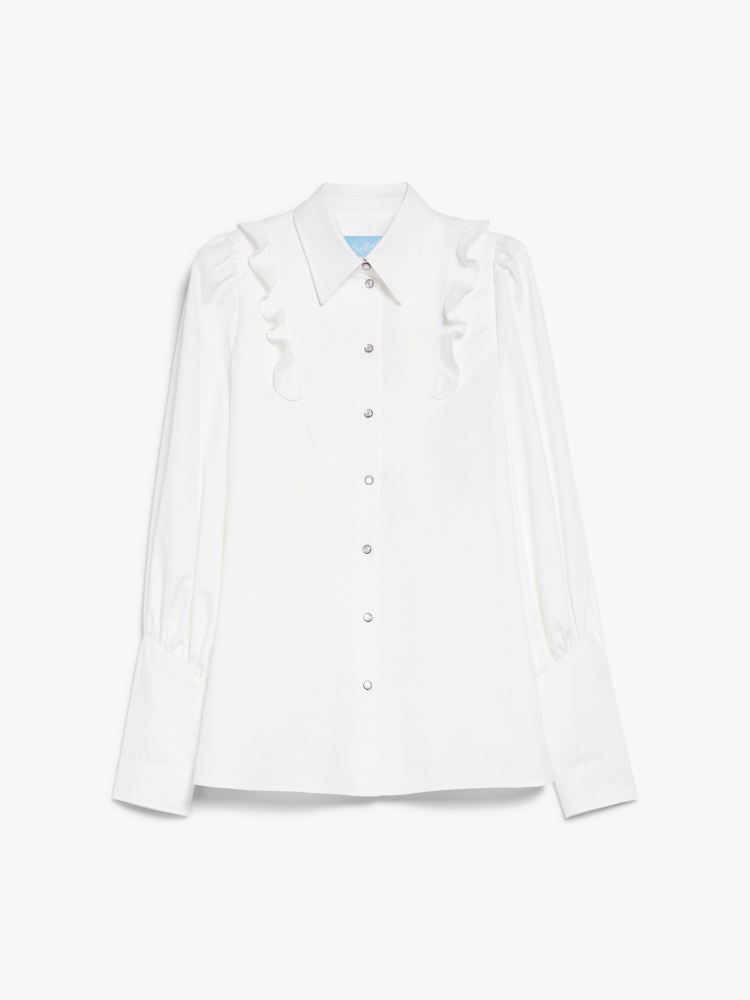 Camicia in twill di cotone con rouches - BIANCO - Weekend Max Mara - 2