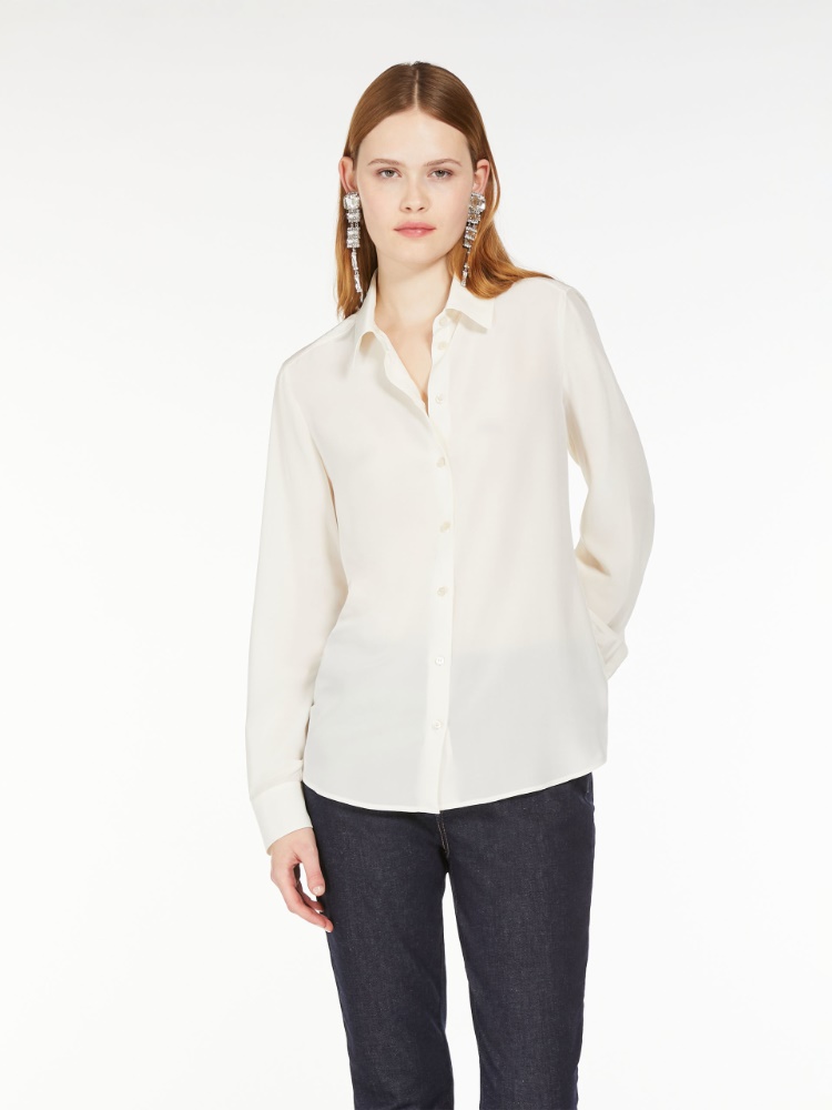 Washed crepe de chine shirt - IVORY - Weekend Max Mara