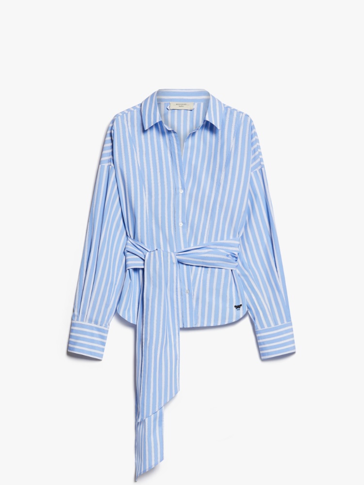 Cotton poplin crossover shirt - LIGHT BLUE - Weekend Max Mara - 2