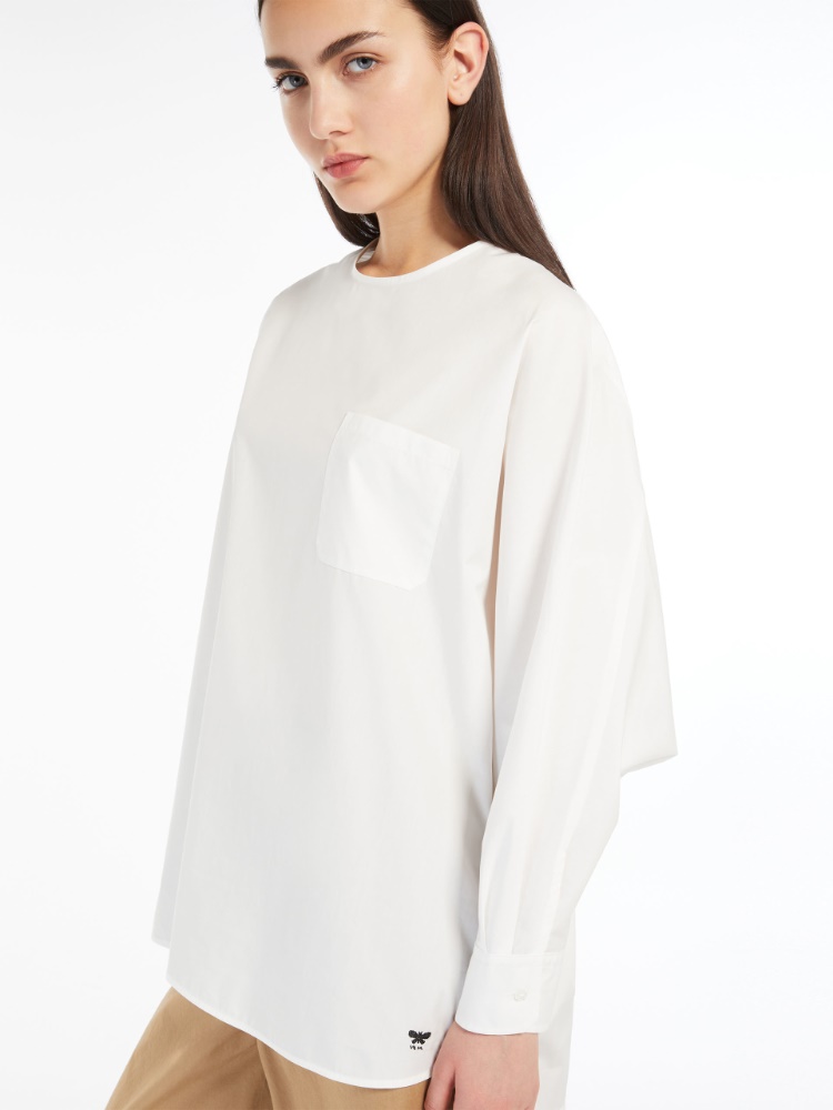 Cotton poplin blouse - OPTICAL WHITE - Weekend Max Mara