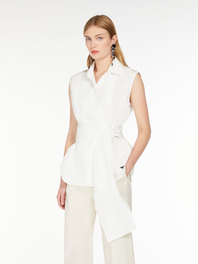 Sleeveless poplin shirt - OPTICAL WHITE - Weekend Max Mara