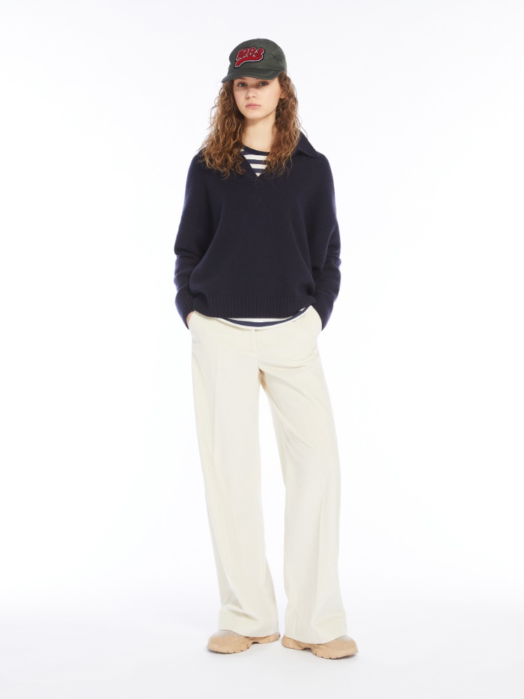 Wide-leg velvet trousers - MILK - Weekend Max Mara