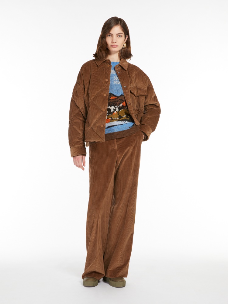 Pantalone wide leg in velluto - NOCCIOLA - Weekend Max Mara