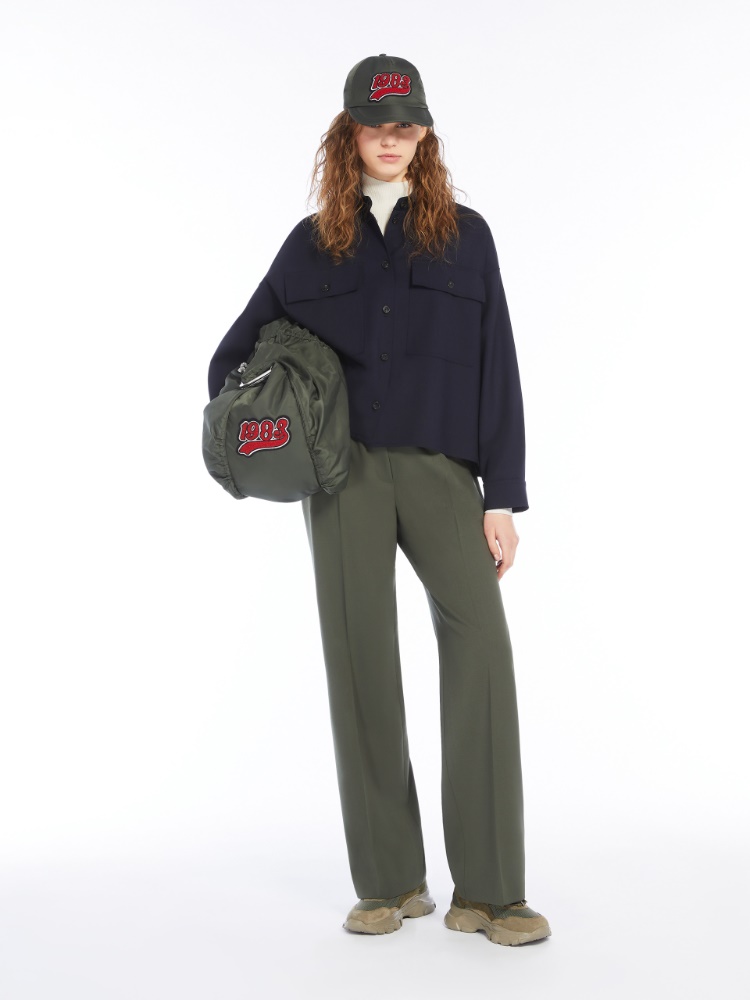 Wool gabardine trousers - DARK GREEN - Weekend Max Mara