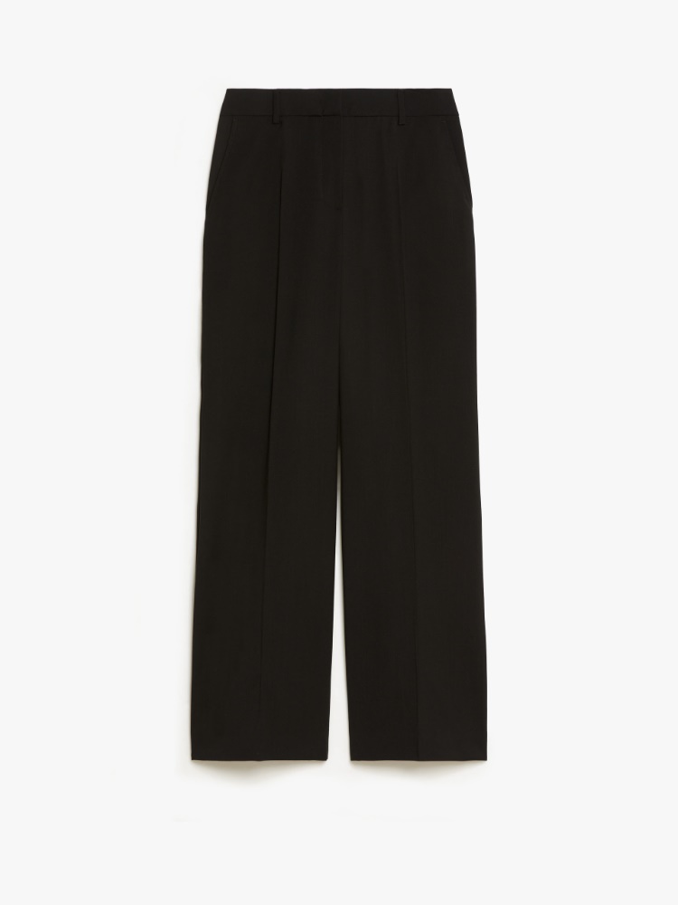 Woollen cloth palazzo trousers, black | Weekend Max Mara