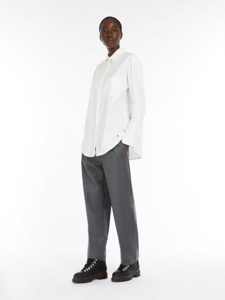 Comfort-fit flannel trousers - MEDIUM GREY - Weekend Max Mara