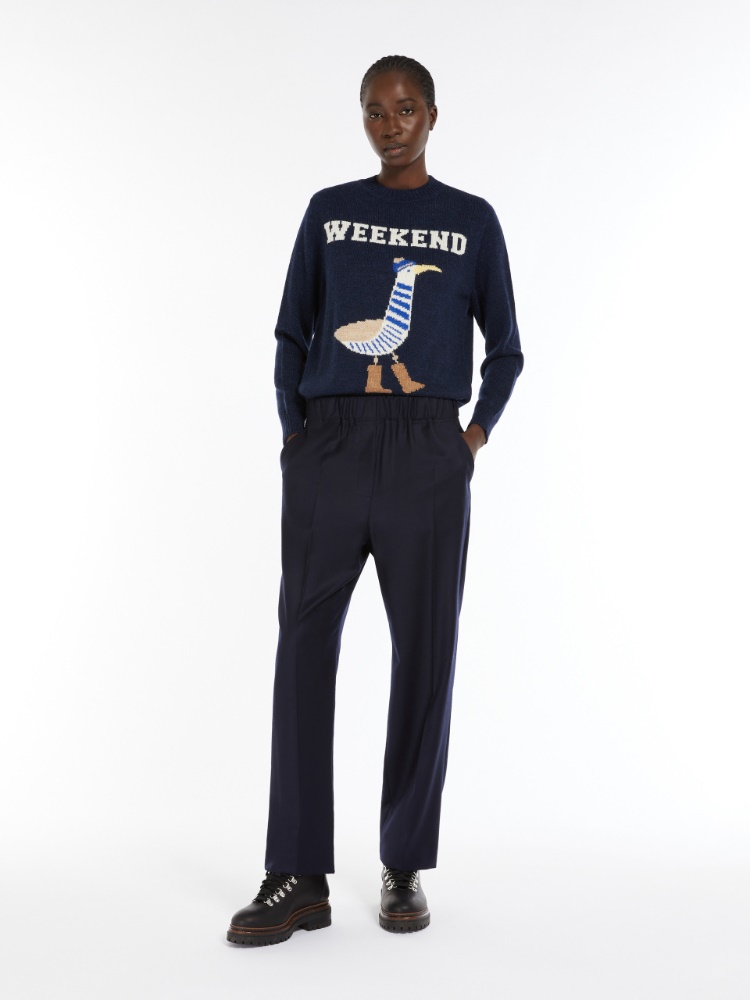 Comfort-fit flannel trousers - ULTRAMARINE - Weekend Max Mara