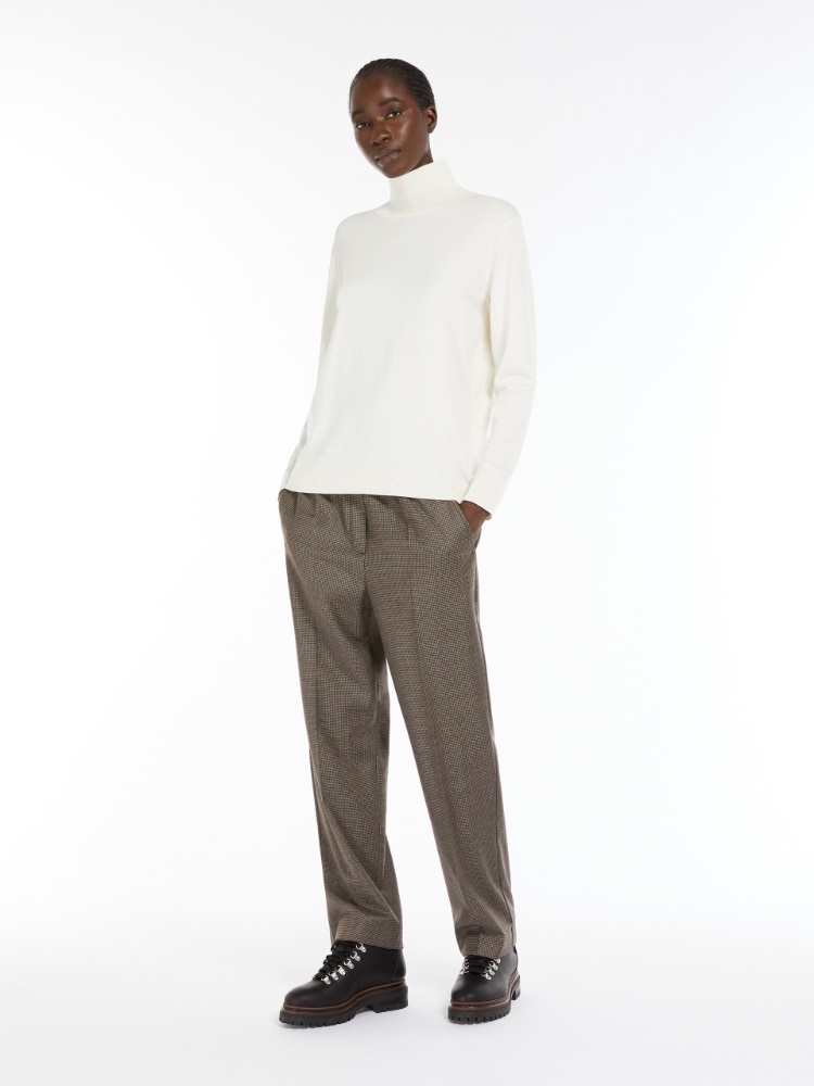 Comfort-fit flannel trousers - DARK BROWN - Weekend Max Mara