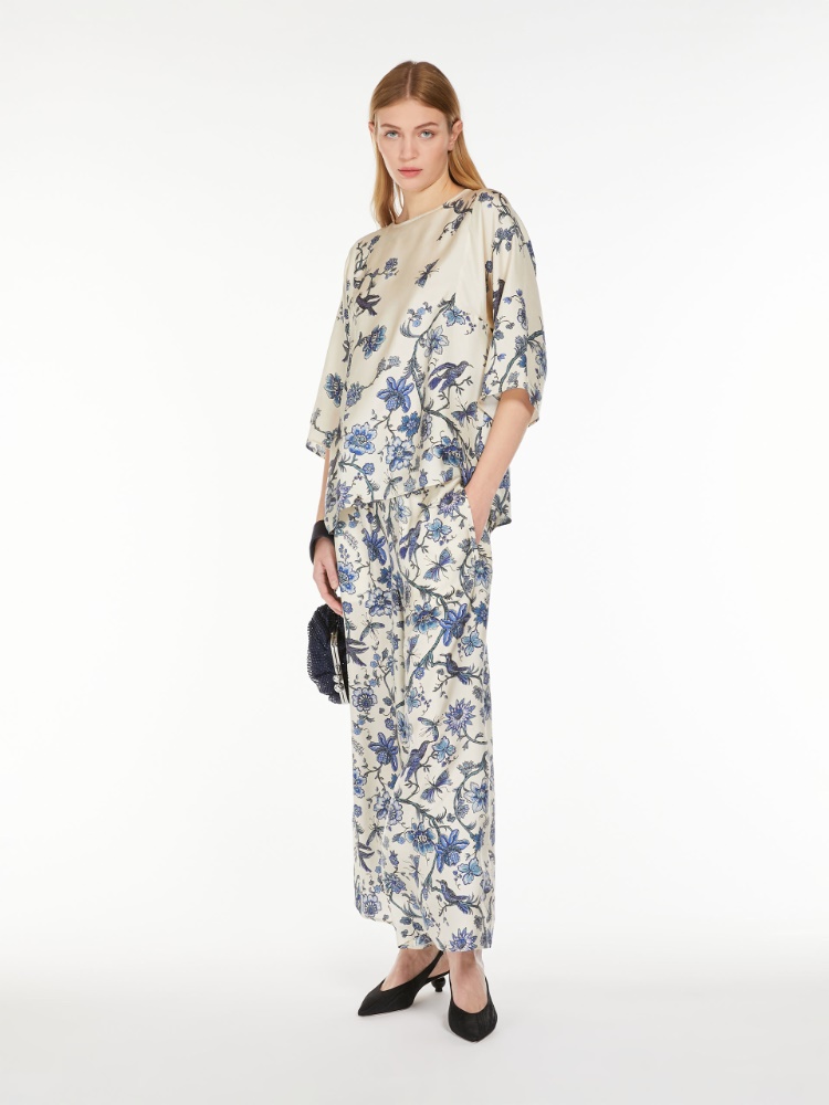 Wide-fit silk twill trousers -  - Weekend Max Mara