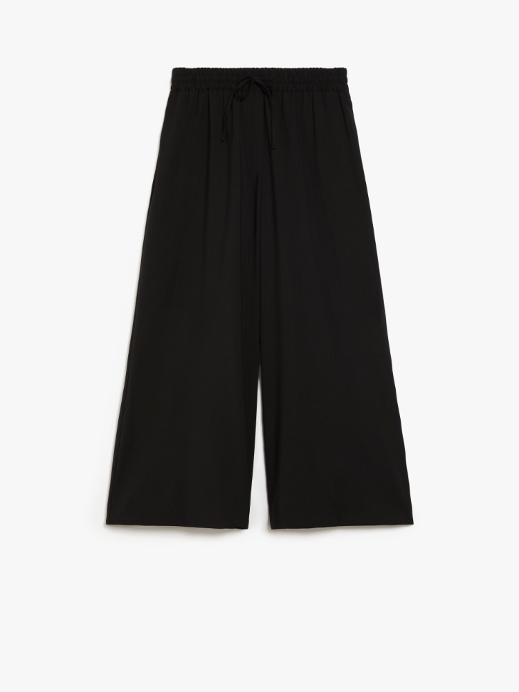 Wide-fit stretch wool trousers - BLACK - Weekend Max Mara