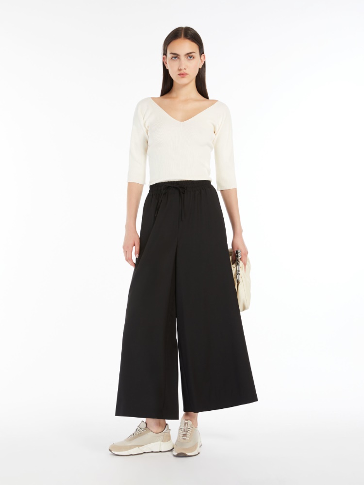 Wide-fit stretch wool trousers -  - Weekend Max Mara