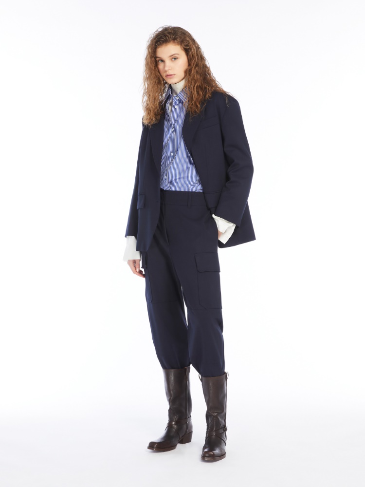 Technical wool trousers - NAVY - Weekend Max Mara