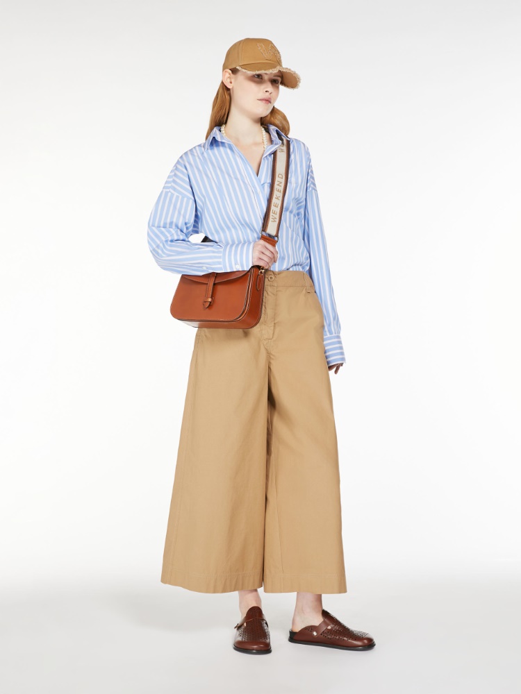 Wide-fit cotton canvas trousers -  - Weekend Max Mara