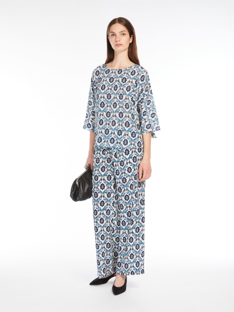 Printed silk cropped trousers -  - Weekend Max Mara