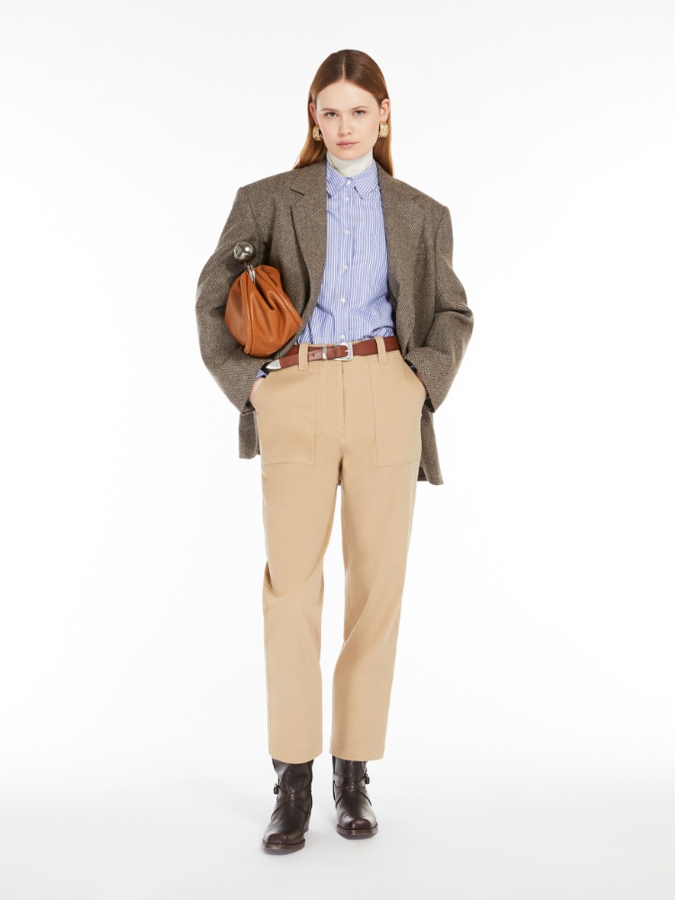 Cotton drill trousers - BEIGE - Weekend Max Mara