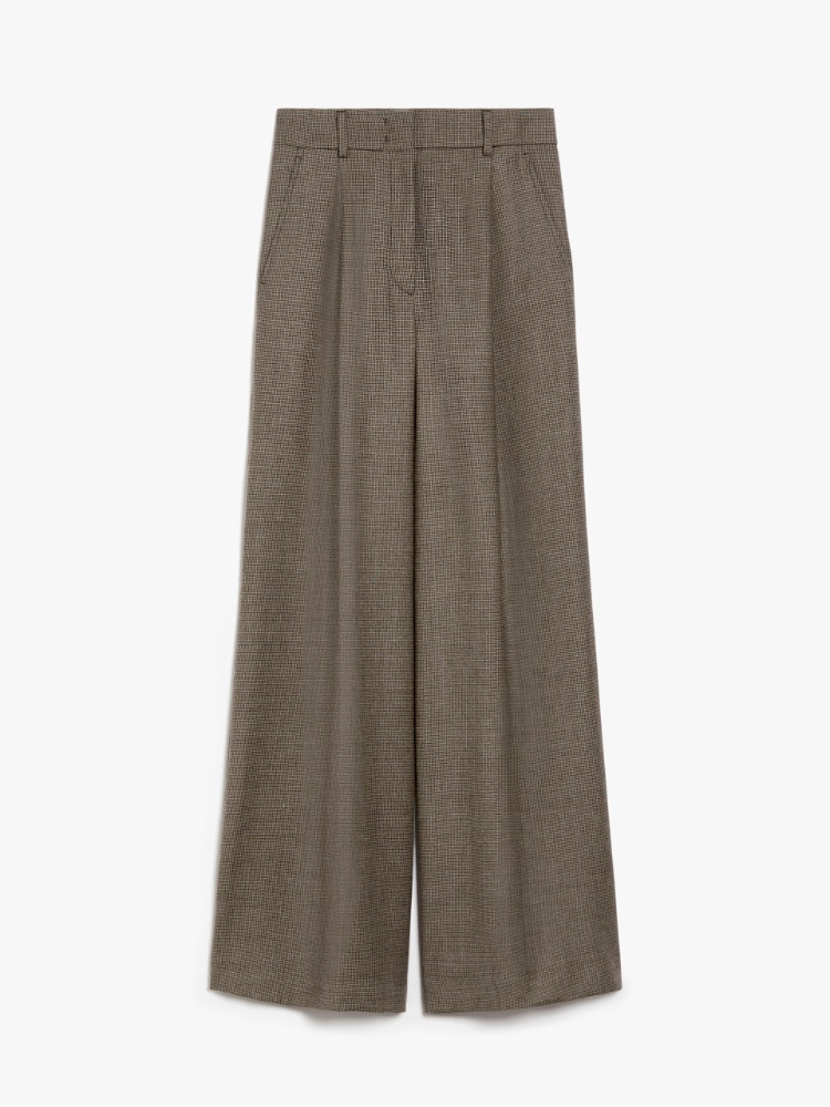 Wool flannel palazzo trousers - DARK BROWN - Weekend Max Mara - 2