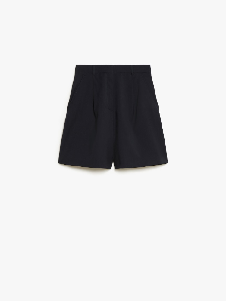 Woollen cloth Bermuda shorts - NAVY - Weekend Max Mara