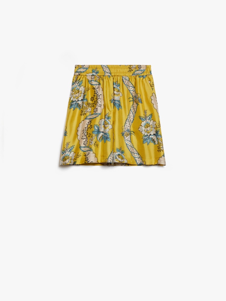 Printed twill Bermuda shorts - YELLOW - Weekend Max Mara