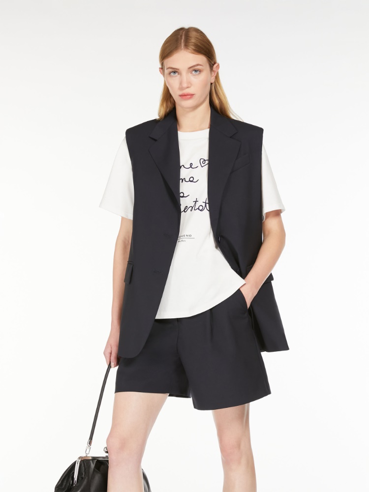 Stretch woollen cloth gilet - NAVY - Weekend Max Mara