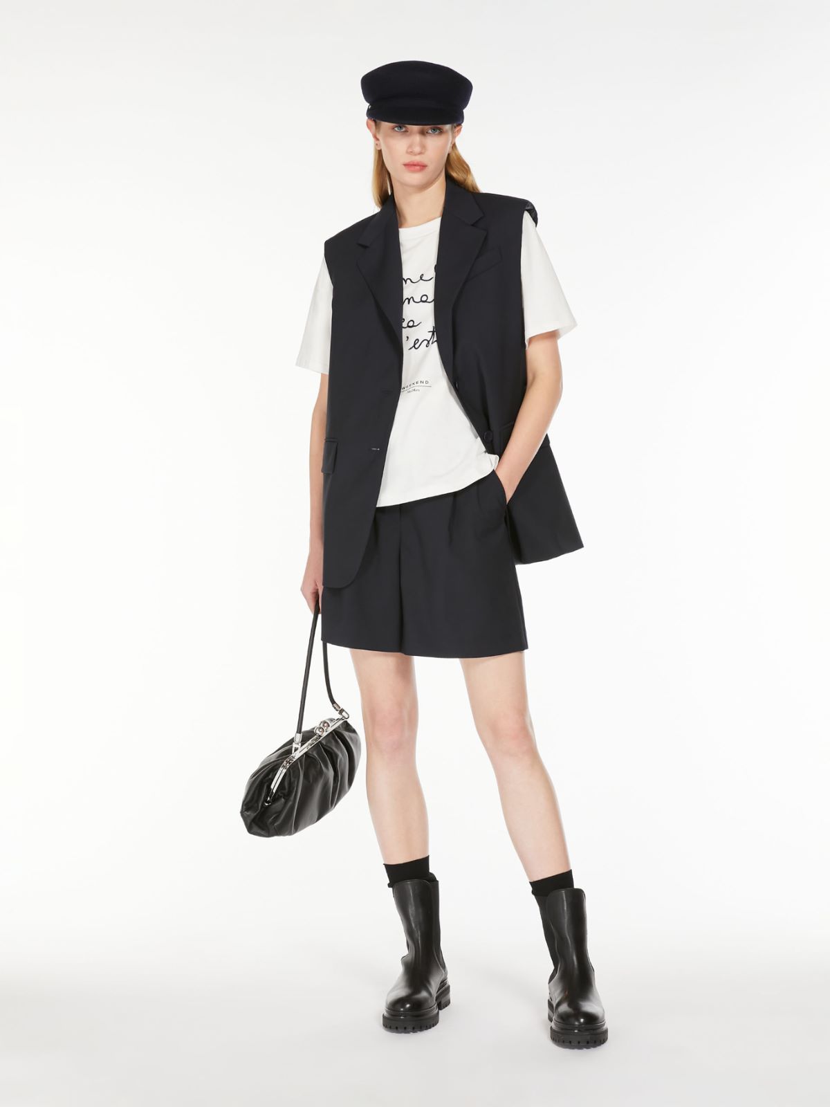 Weekend Gilet in tela di lana stretch