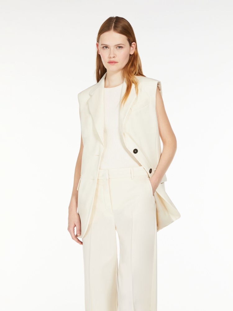 Stretch woollen cloth gilet - ECRU - Weekend Max Mara