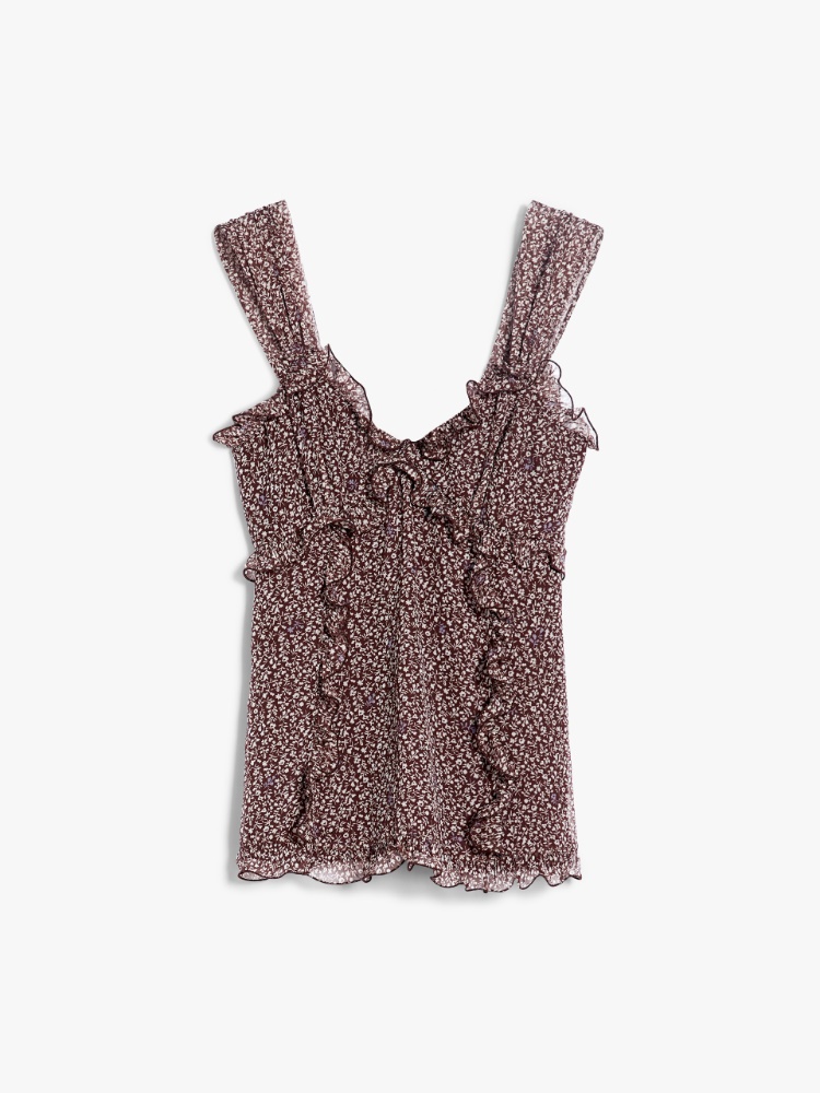 Top in printed silk georgette - CHOCOLATE - Weekend Max Mara - 2