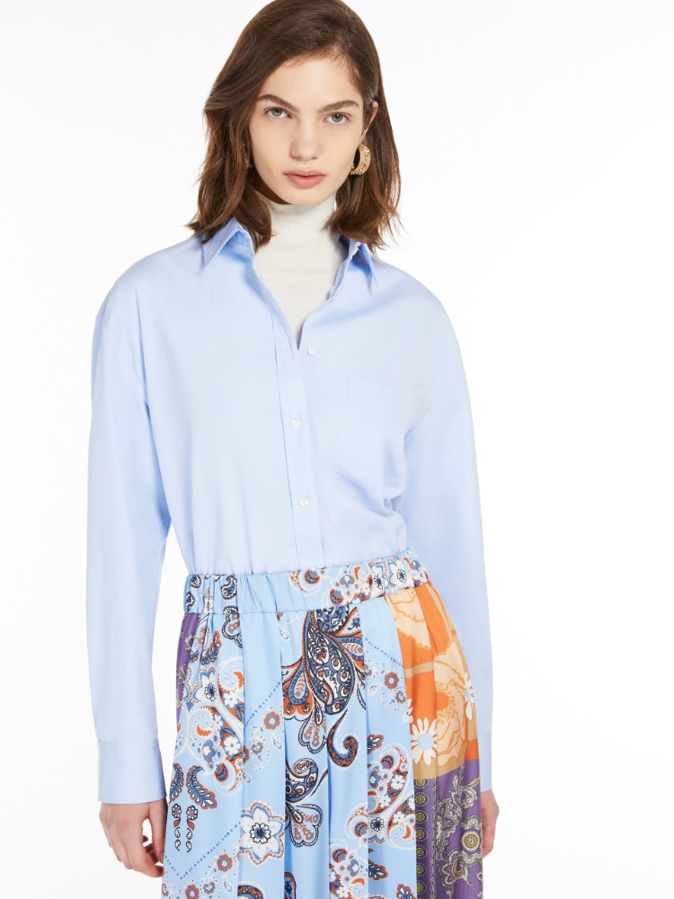 Cotton poplin shirt - LIGHT BLUE - Weekend Max Mara