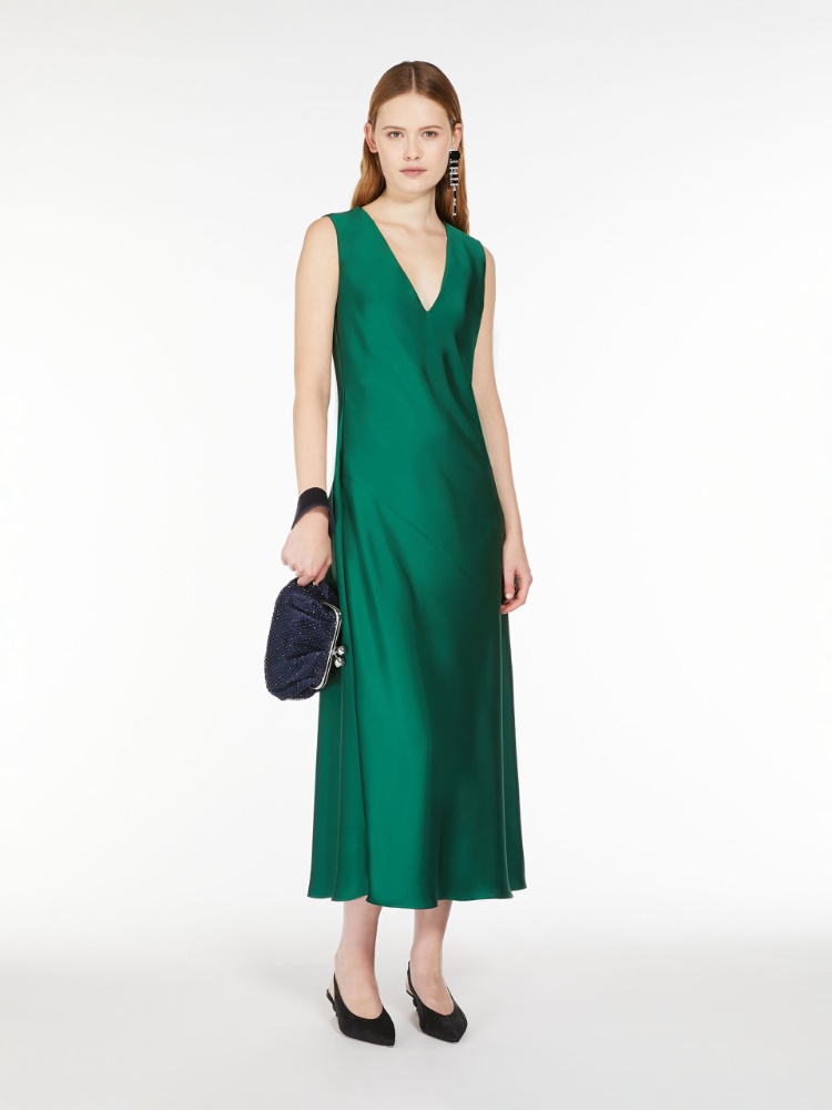 Slim-fit satin dress - GREEN - Weekend Max Mara