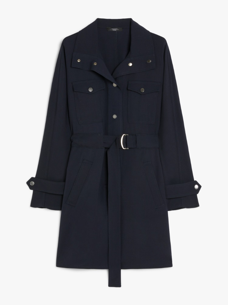 Wool gabardine dress - NAVY - Weekend Max Mara - 2