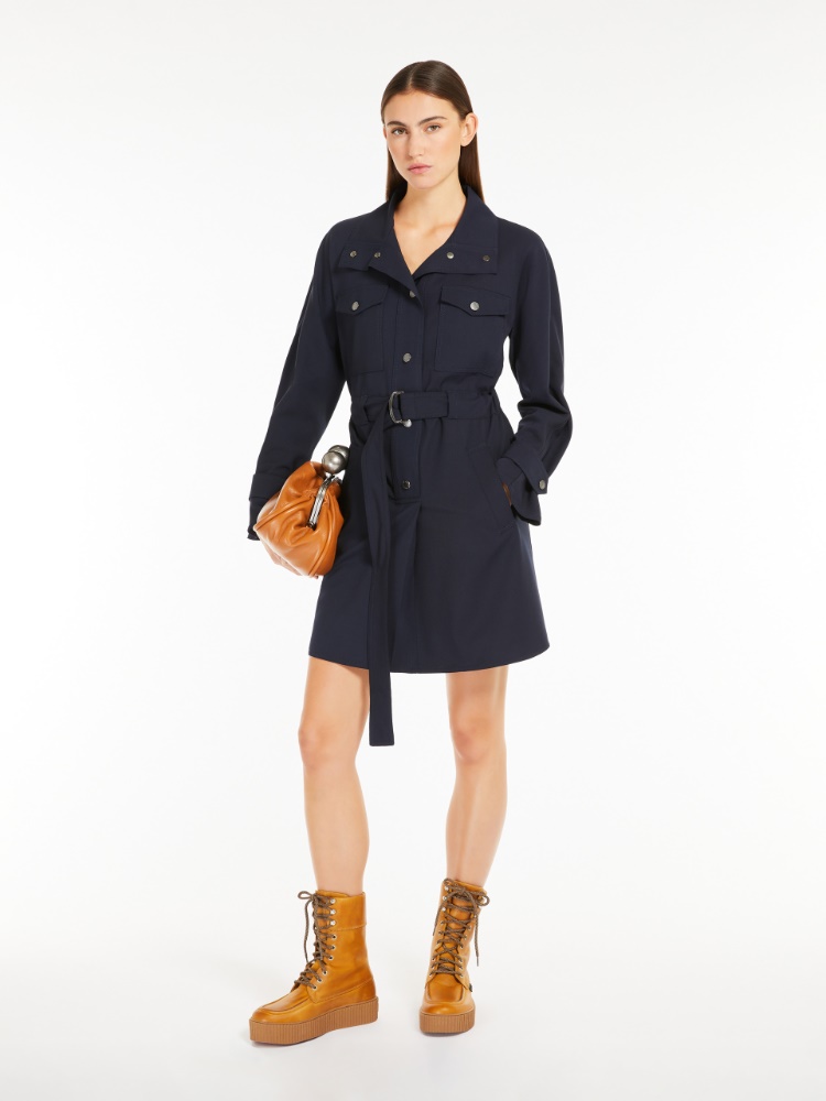 Wool gabardine dress - NAVY - Weekend Max Mara