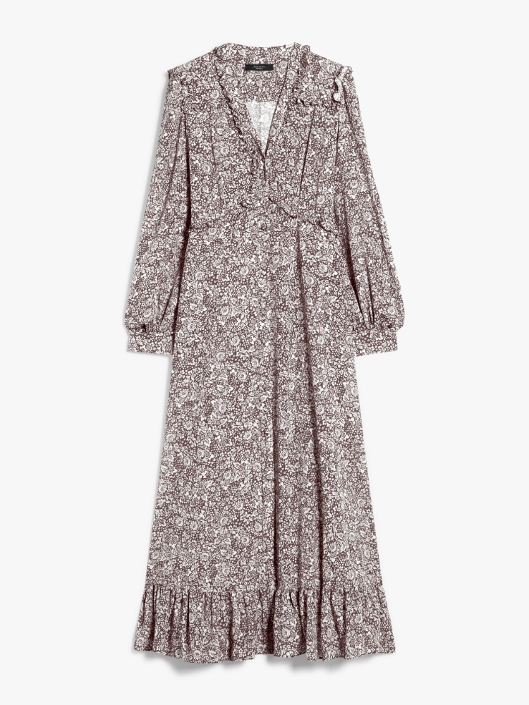 Crêpe de Chine printed dress - BROWN - Weekend Max Mara - 2