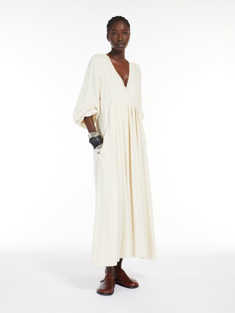 Viscose and wool canvas dress - ECRU - Weekend Max Mara