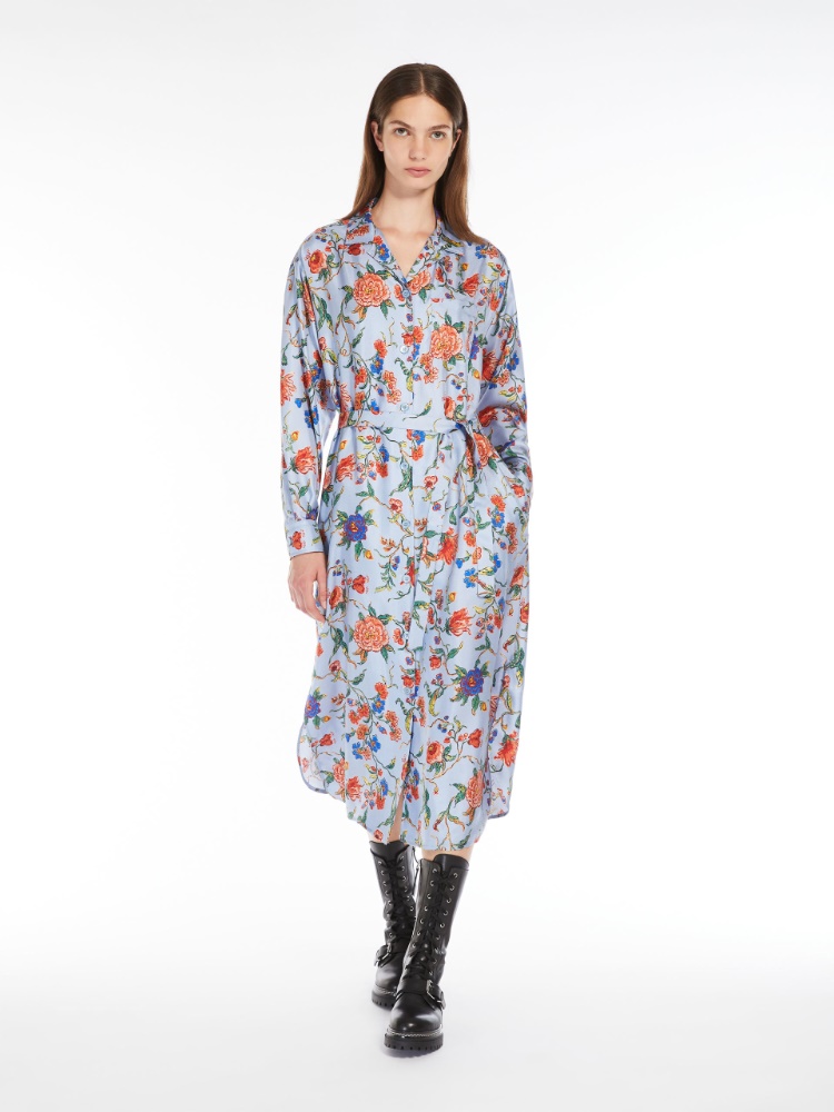 Printed silk shirt dress - LIGHT BLUE - Weekend Max Mara