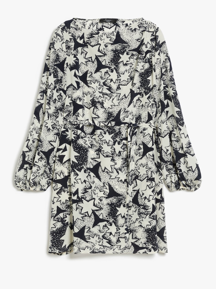 Printed crepe de chine dress - NAVY - Weekend Max Mara - 2