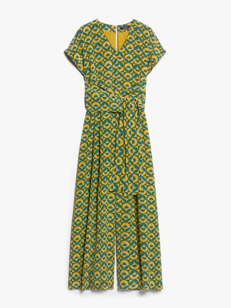 Printed silk crepe jumpsuit - GREEN - Weekend Max Mara