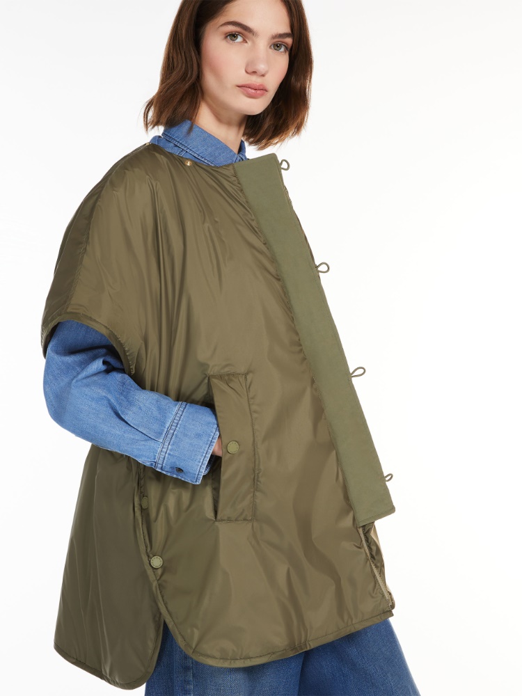 Water-repellent reversible canvas cape - KAKI - Weekend Max Mara